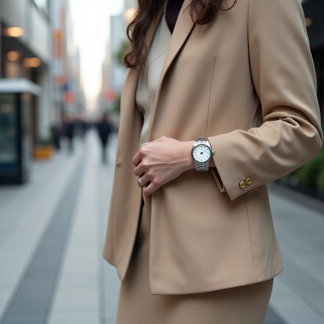 男性用の36mm径Rolexをまとう女性